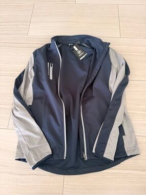 Performance Softshell Jacket in Navy and Light Gray - (Brand Unspecified)